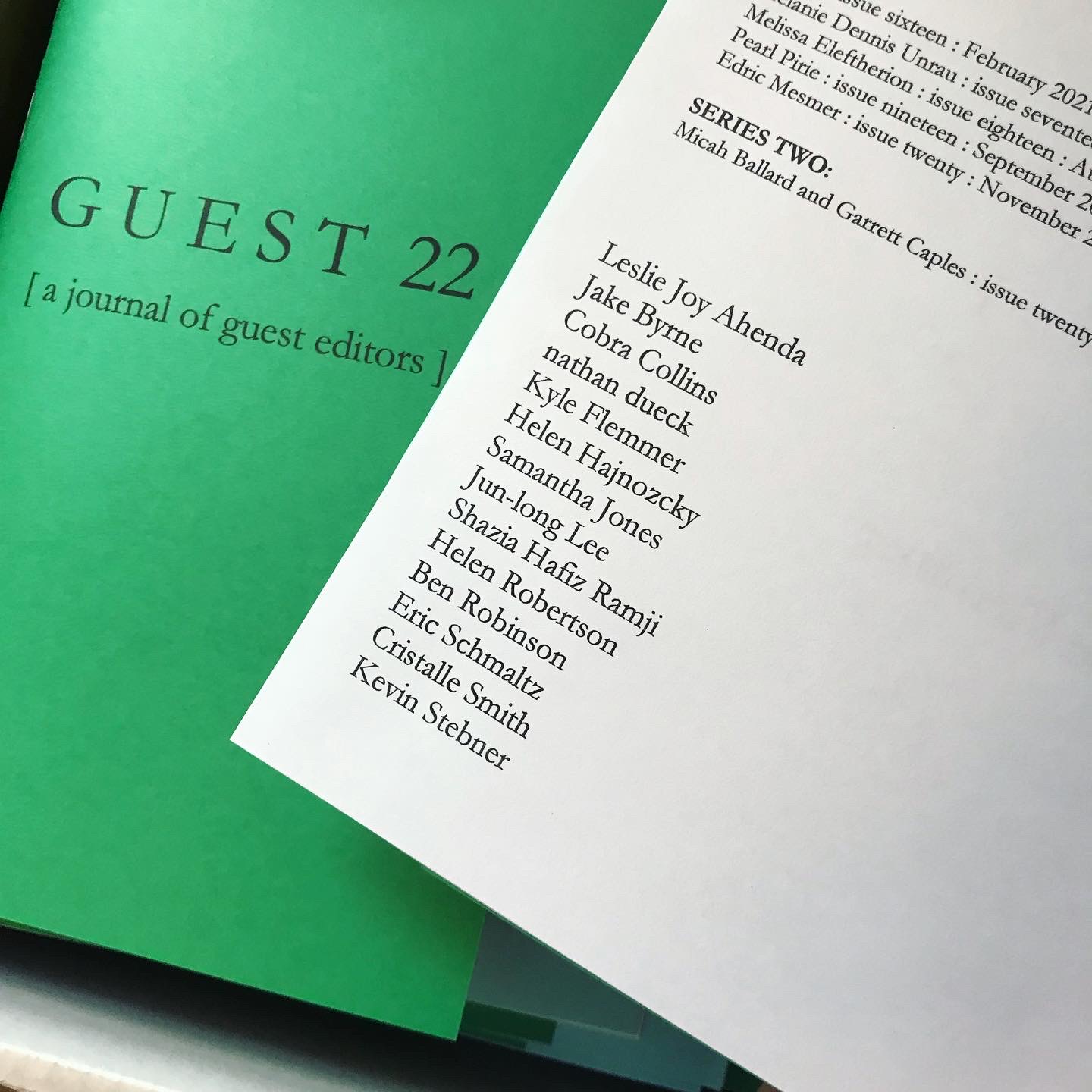 G U E S T 22 chapbook cover